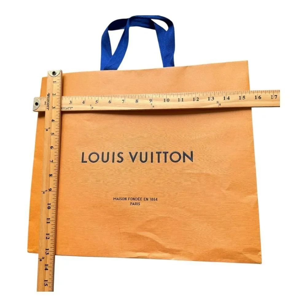Louis Vuitton Orange Blue Handle Logo Minimalist Modern Shopping Bag 13